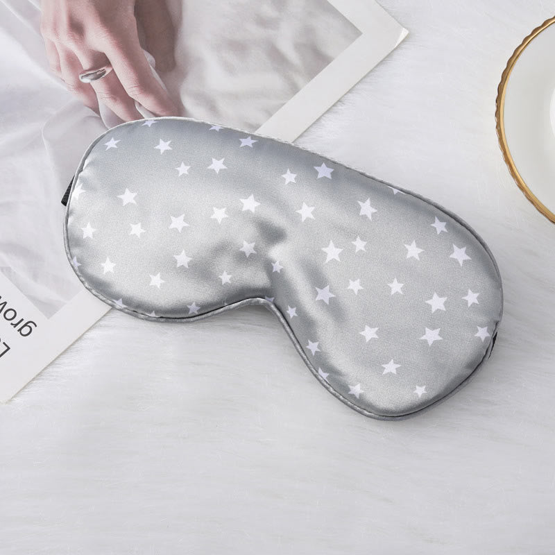 Star Imitation Silk Sleep Eye Mask - Grey - 1PC - 8" x 3" - image 5