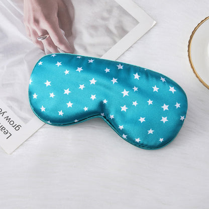 Star Imitation Silk Sleep Eye Mask - Green - 1PC - 8" x 3" - image 6