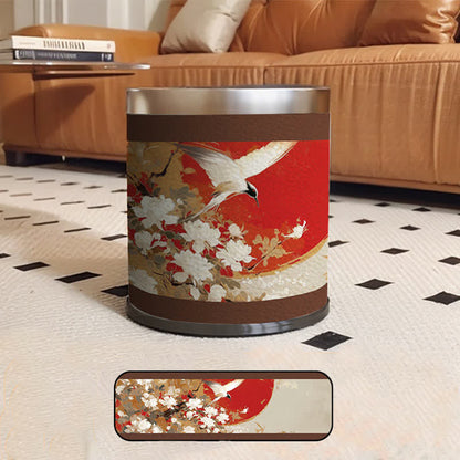Large Capacity Floral Bird Decorative Trash Can - B - 8.86"W x 8.86"L x 10.24"H - image 6