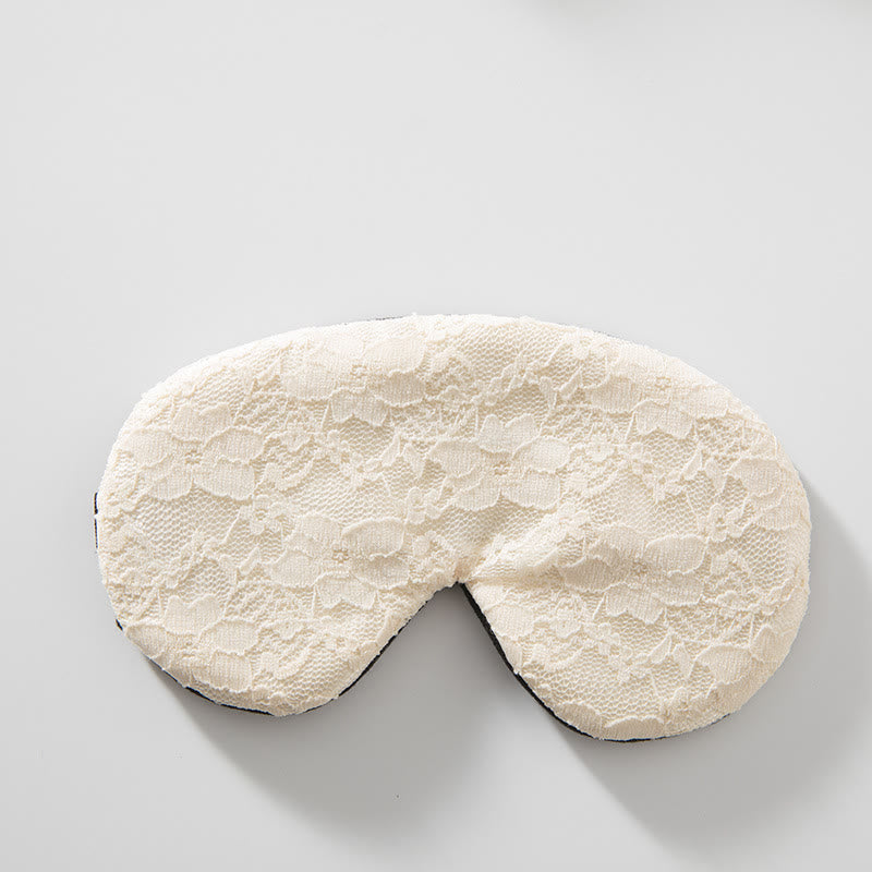 Elegant Lace Flower Eye Mask - Beige - 1PC - 8" x 3" - image 7