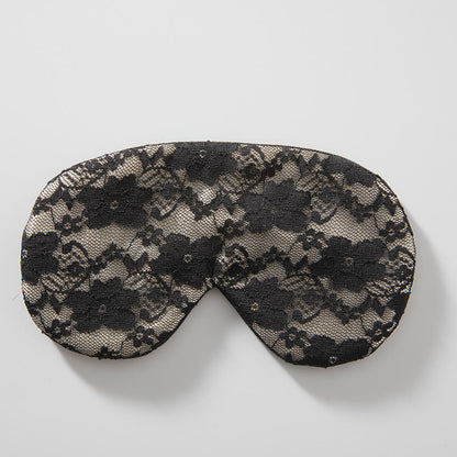 Elegant Lace Flower Eye Mask - Black - 1PC - 8" x 3" - image 2