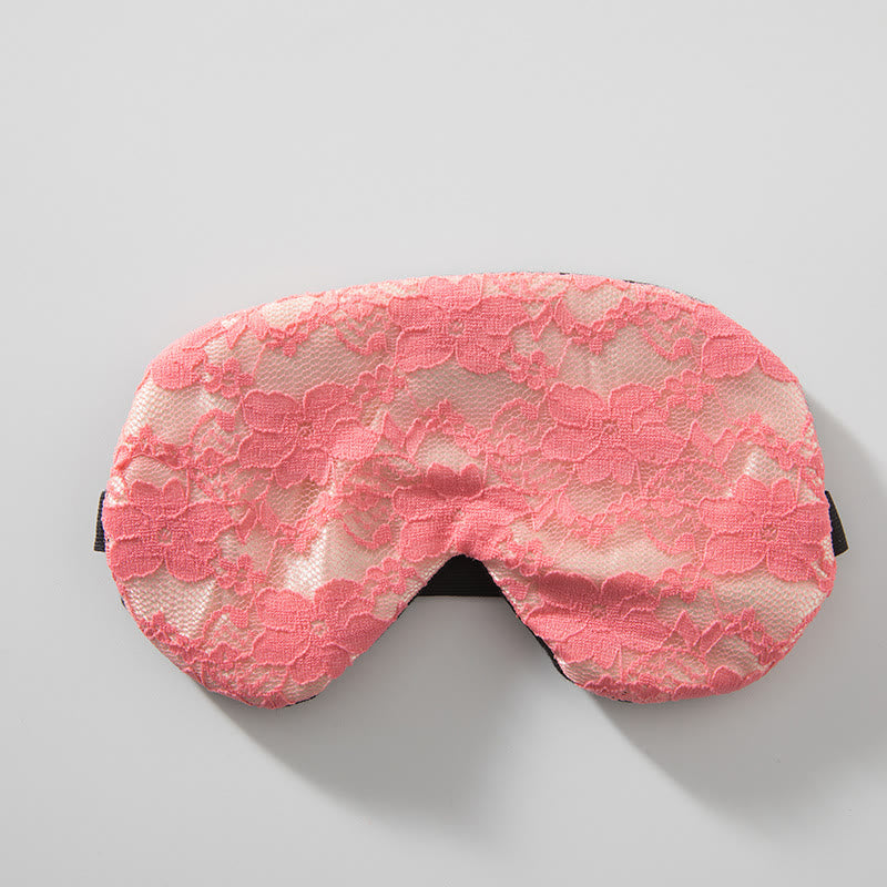 Elegant Lace Flower Eye Mask - Pink - 1PC - 8" x 3" - image 5
