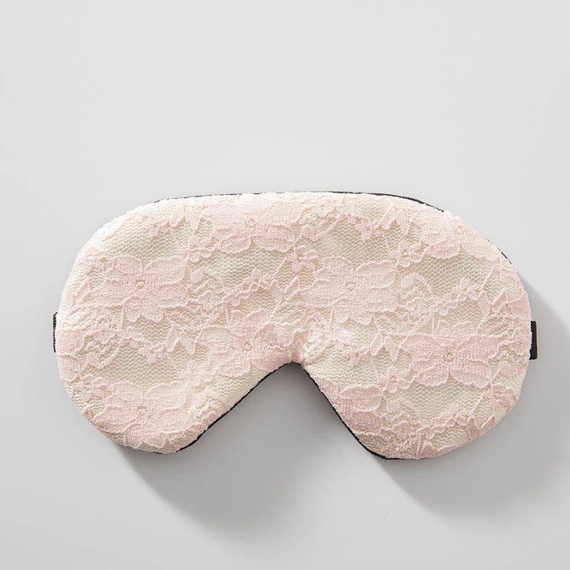 Elegant Lace Flower Eye Mask - Light Pink - 1PC - 8" x 3" - image 9