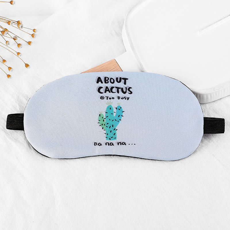 Creative Cartoon Cactus Blackout Eye Mask - A - 1PC - 8" x 3" - image 1