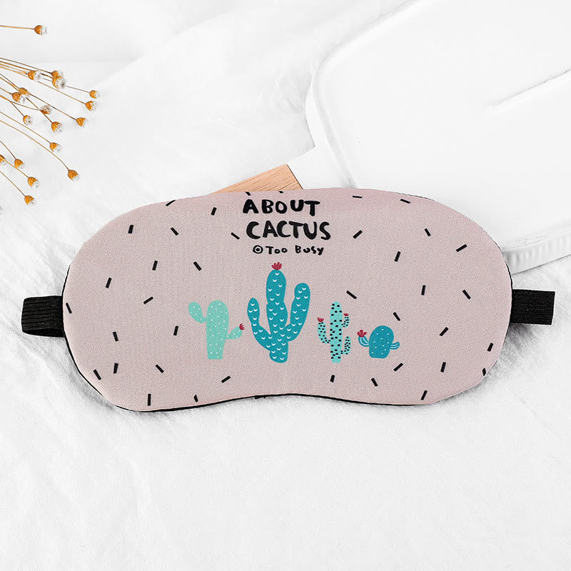 Creative Cartoon Cactus Blackout Eye Mask - B - 1PC - 8" x 3" - image 2
