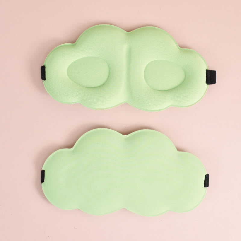 3D Cloud Breathable Double-Sided Eye Mask - Light Green - 1PC - 8" x 4" - image 9