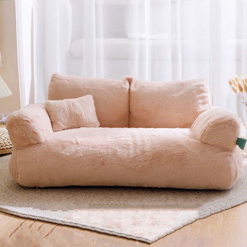 Fluffy Removable Washable Pet Sofa Bed - Orange -  14.96"W x 21.65"L x 7.09"H - image 2