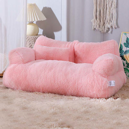 Fluffy Removable Washable Pet Sofa Bed - Pink -  14.96"W x 21.65"L x 7.09"H - image 4