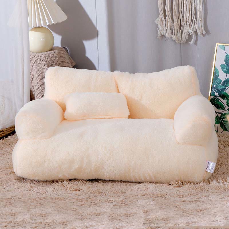 Fluffy Removable Washable Pet Sofa Bed - Beige -  14.96"W x 21.65"L x 7.09"H - image 5