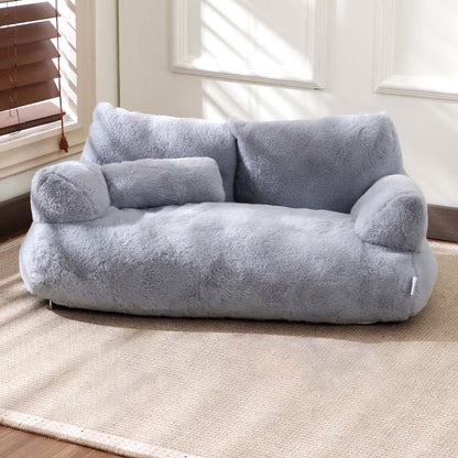 Fluffy Removable Washable Pet Sofa Bed - Grey -  14.96"W x 21.65"L x 7.09"H - image 3