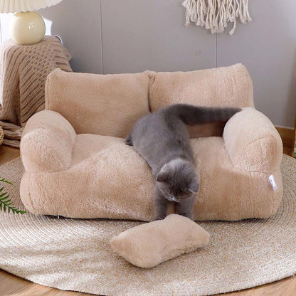 Fluffy Removable Washable Pet Sofa Bed - Brown -  14.96"W x 21.65"L x 7.09"H - image 0