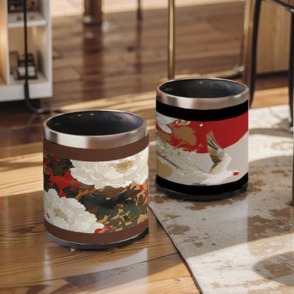 Large Capacity Floral Bird Decorative Trash Can - image 2