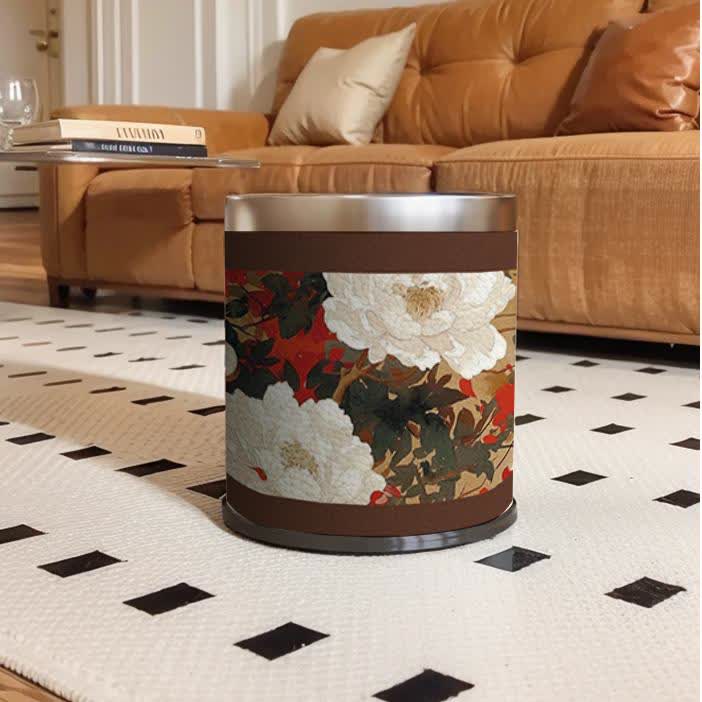 Large Capacity Floral Bird Decorative Trash Can - image 3