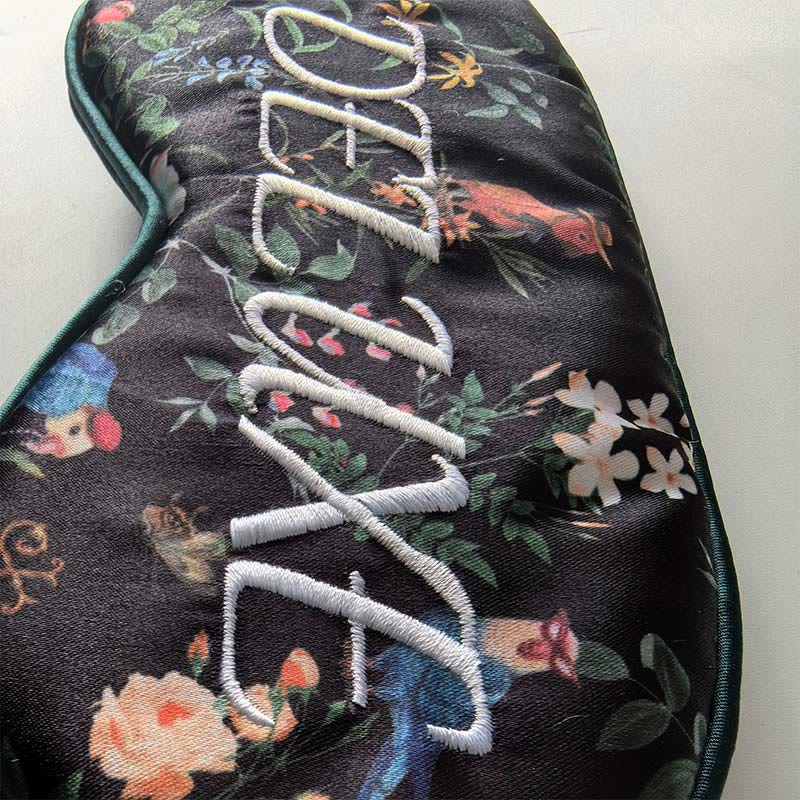 Floral Print Simulated Silk Blackout Sleep Eye Mask - image 1