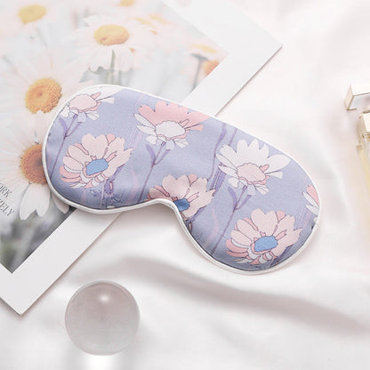 Art Flower Print Imitation Silk Sleep Eye Mask - C - 2PCS - 8" x 4" - image 3