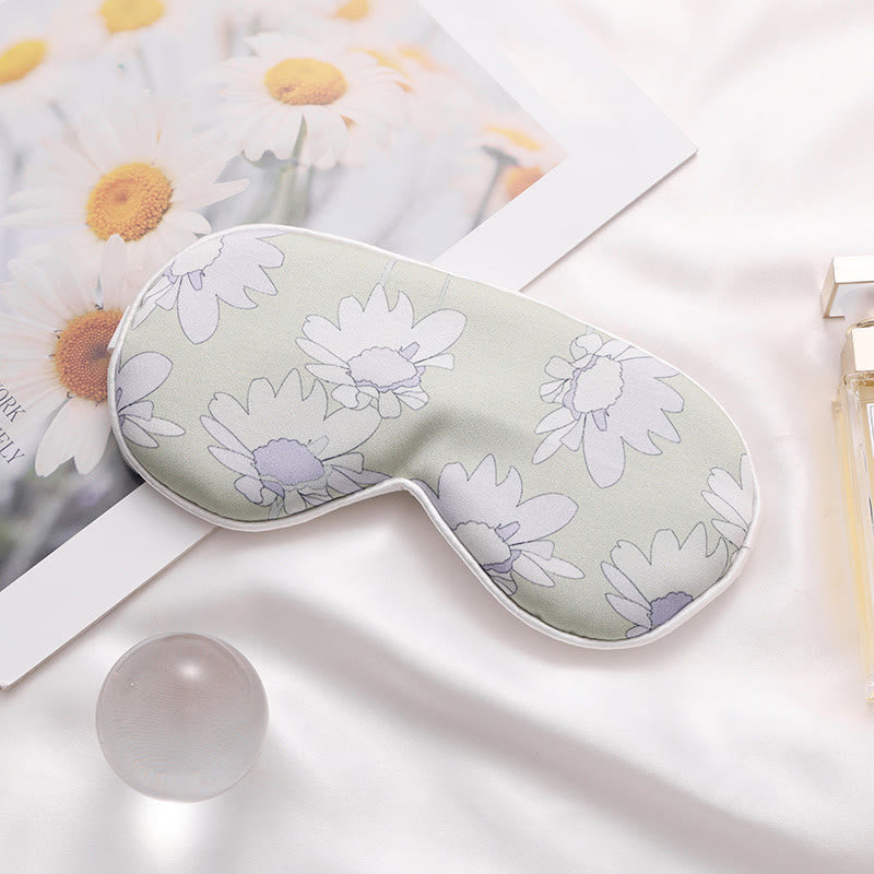 Art Flower Print Imitation Silk Sleep Eye Mask - E - 2PCS - 8" x 4" - image 5