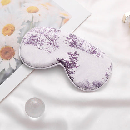 Landscape Print Imitation Silk Sleep Eye Mask - D - 2PCS - 8" x 4" - image 4