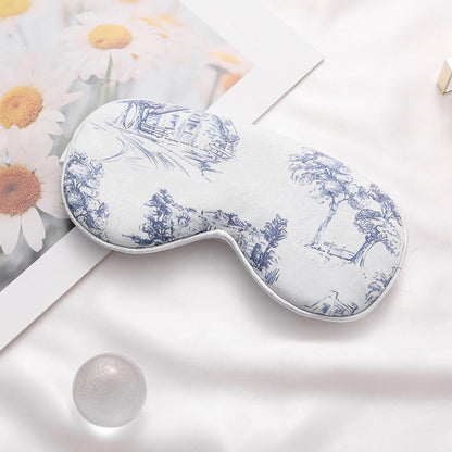 Landscape Print Imitation Silk Sleep Eye Mask - E - 2PCS - 8" x 4" - image 5