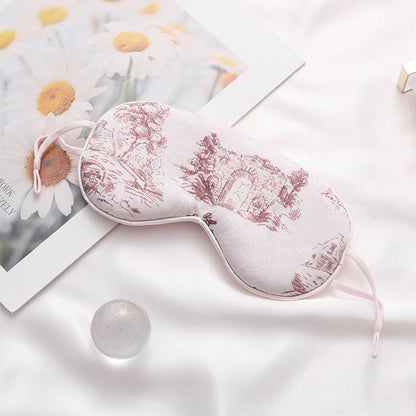 Landscape Print Imitation Silk Sleep Eye Mask - C - 2PCS - 8" x 4" - image 3