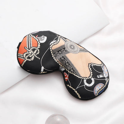 Ethnic Style Print Imitation Silk Sleep Eye Mask - B - 2PCS - 8" x 4" - image 2