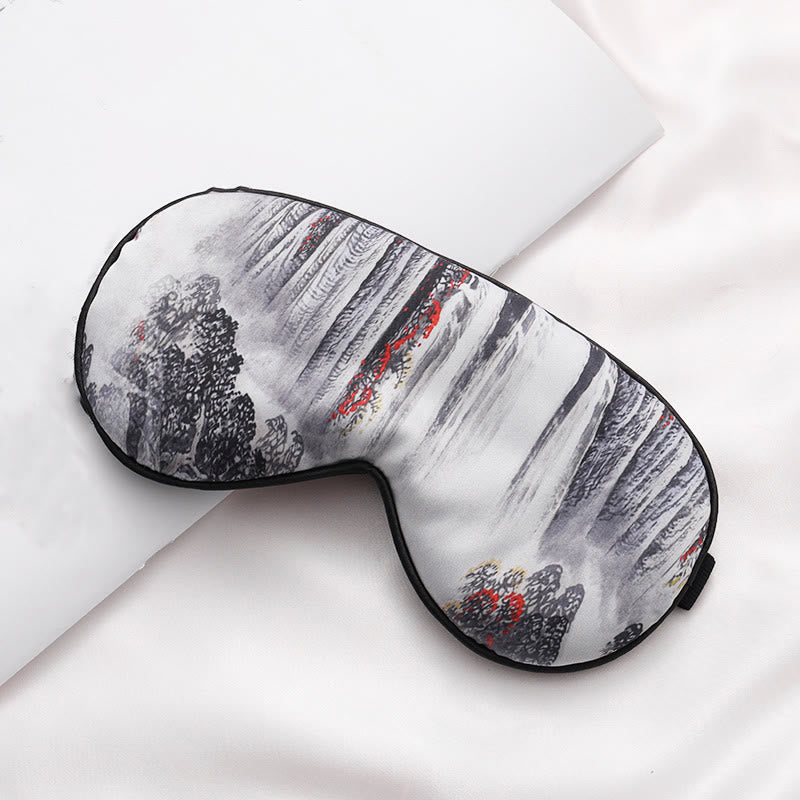 Ethnic Style Print Imitation Silk Sleep Eye Mask - D - 2PCS - 8" x 4" - image 4