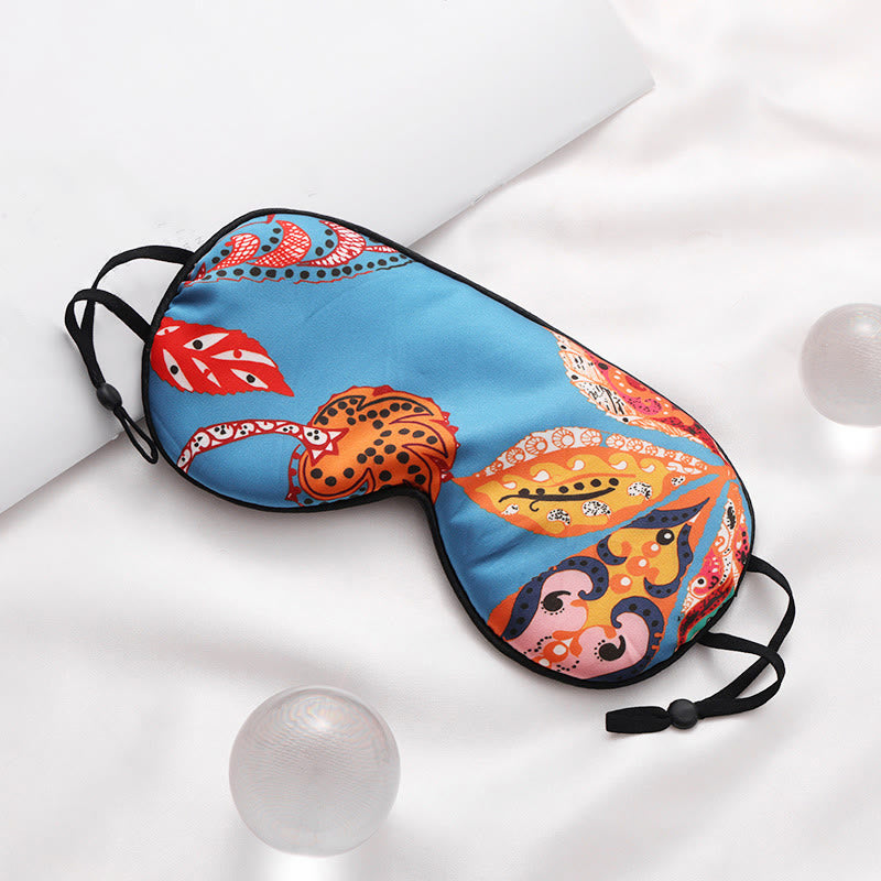 Ethnic Style Print Imitation Silk Sleep Eye Mask - A - 2PCS - 8" x 4" - image 1