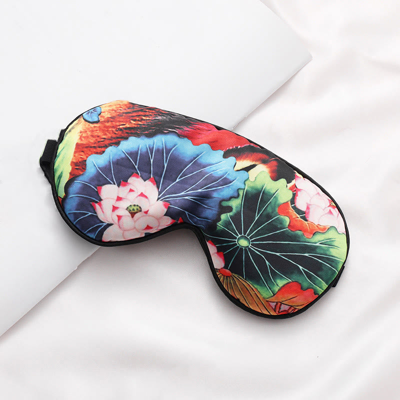 Ethnic Style Print Imitation Silk Sleep Eye Mask - G - 2PCS - 8" x 4" - image 7