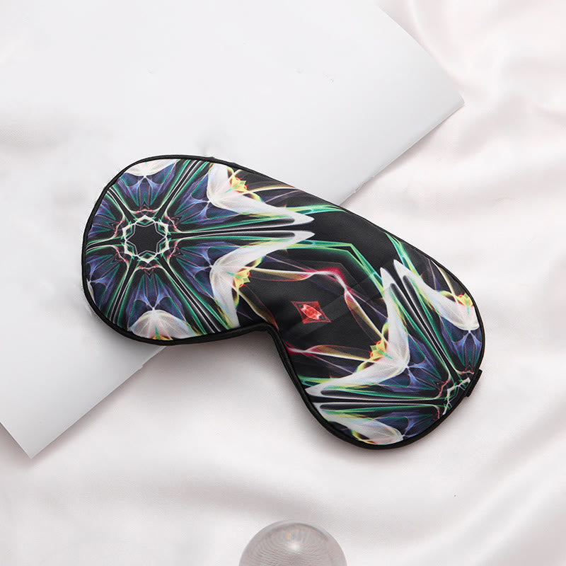 Ethnic Style Print Imitation Silk Sleep Eye Mask - F - 2PCS - 8" x 4" - image 6