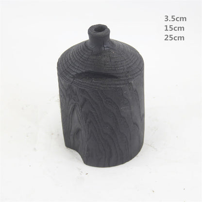 Wooden Black Vase Art Decorative Ornament - A-6"W x 6"L x 10"H - image 5