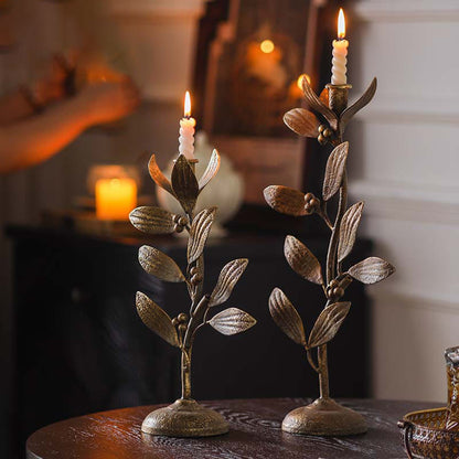 Iron Plant Flower Candle Holder Ornament - Set(S+L) - image 1