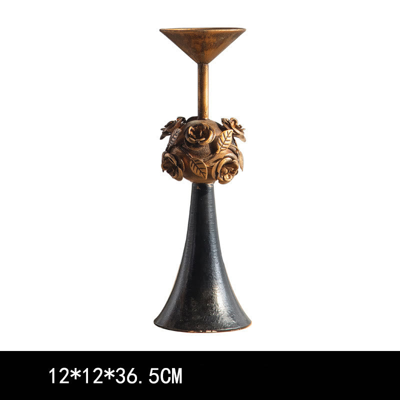 Retro Luxury Rose Candle Holder Decorative Ornament - S-5"W x 5"L x 14"H - image 4