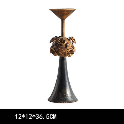 Retro Luxury Rose Candle Holder Decorative Ornament - S-5"W x 5"L x 14"H - image 4