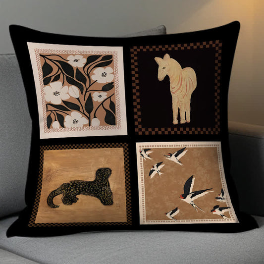 Retro Rural Soft Decorative Sofa Pillow - A - Pillowcase with 1pc Pillow Core - 19" x 19" - image 0