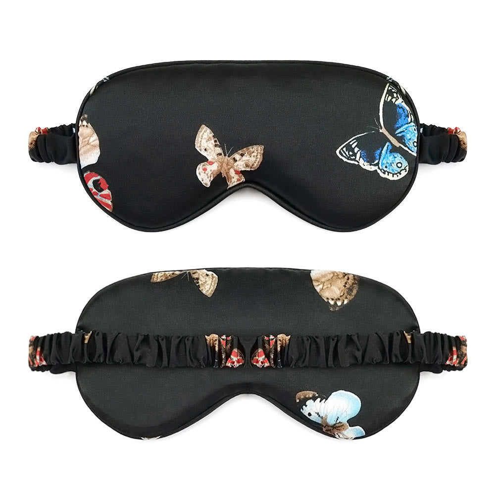 Cute Printed Silk Blackout Sleep Eye Mask - G - 2PCS - 8" x 4" - image 6