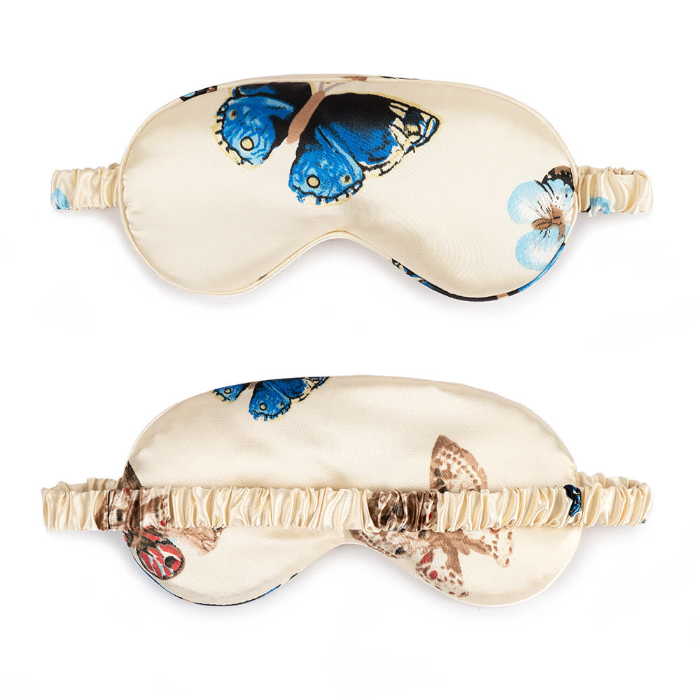 Cute Printed Silk Blackout Sleep Eye Mask - E - 2PCS - 8" x 4" - image 4