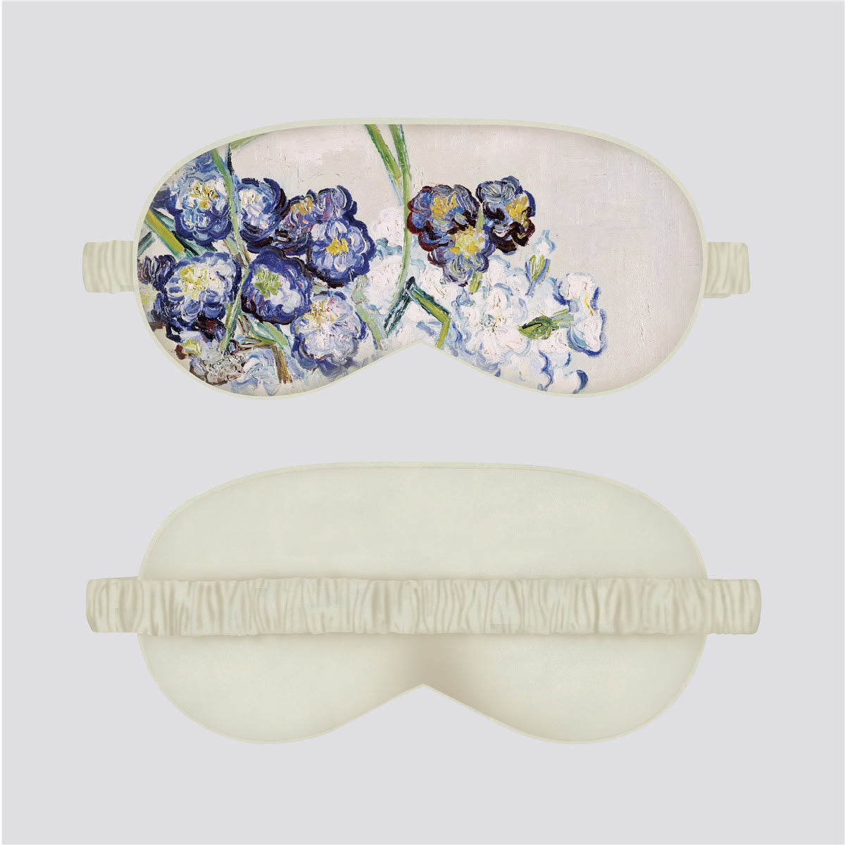Art Floral Print Silk Satin Eye Mask - J - 1PC - 8" x 6" - image 9