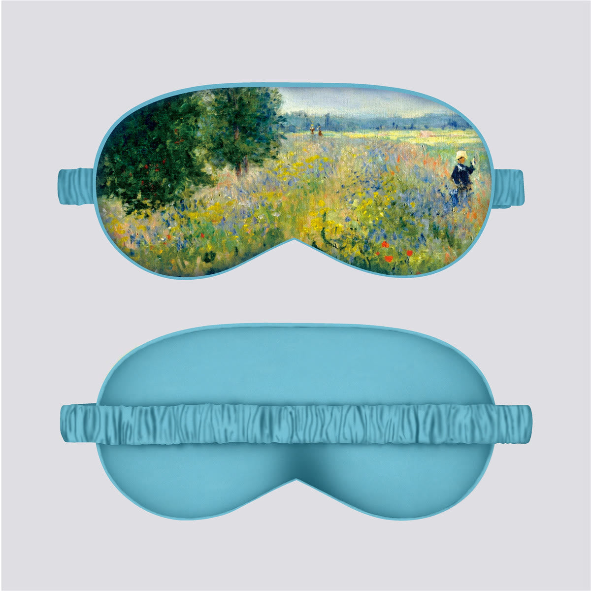 Art Floral Print Silk Satin Eye Mask - C - 1PC - 8" x 6" - image 2