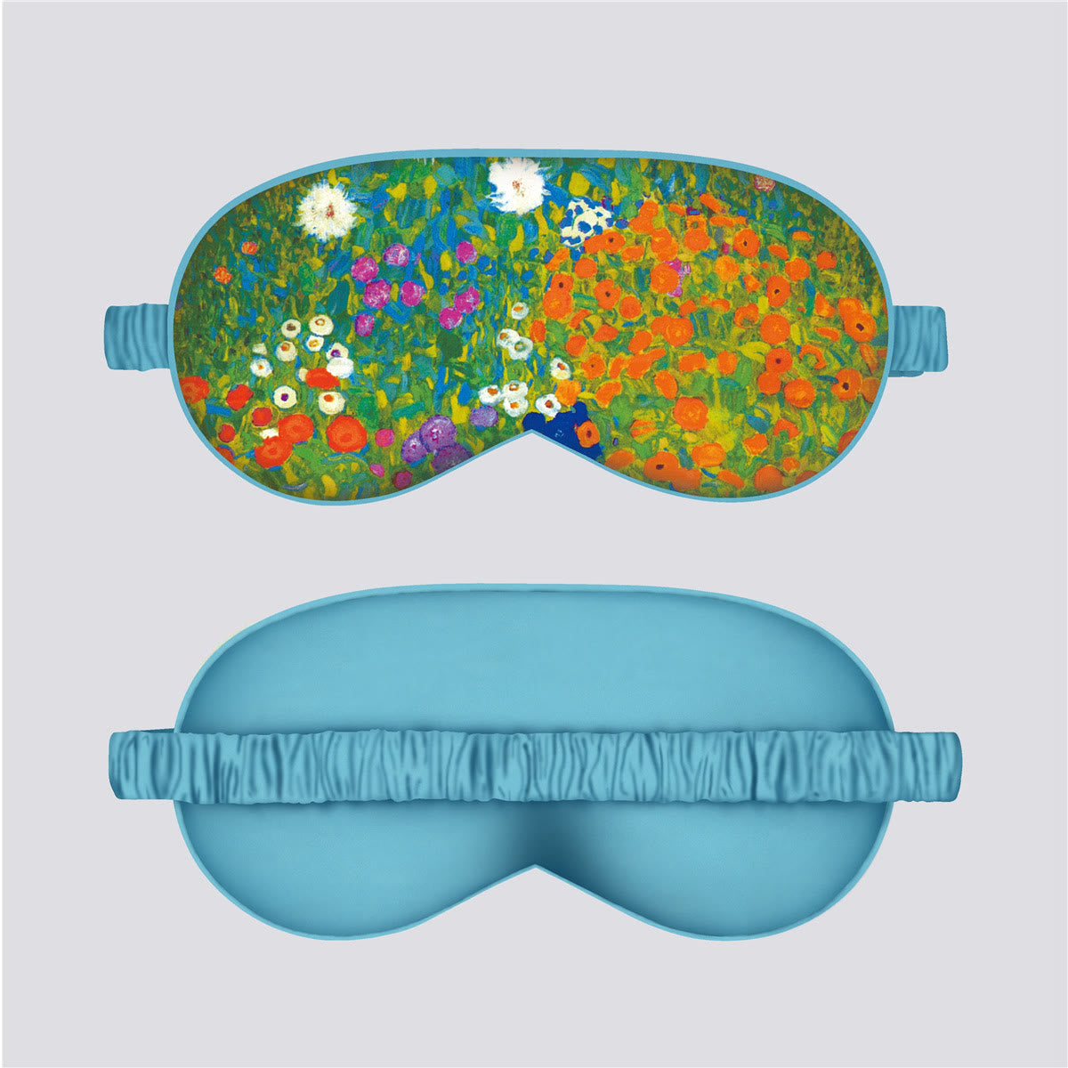 Art Floral Print Silk Satin Eye Mask - G - 1PC - 8" x 6" - image 6
