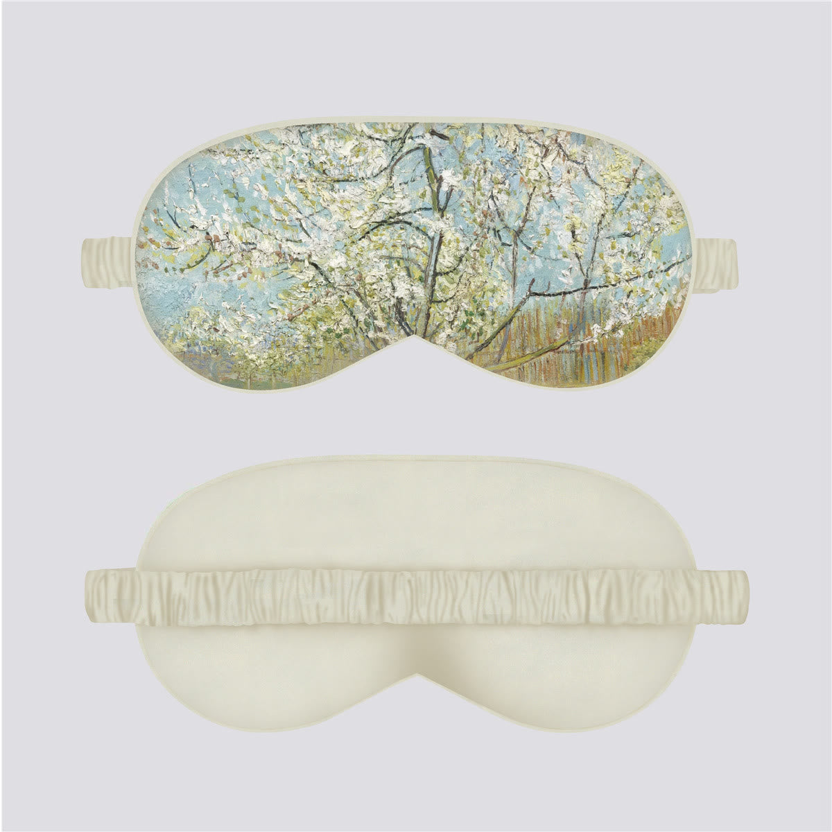 Art Floral Print Silk Satin Eye Mask - H - 1PC - 8" x 6" - image 7