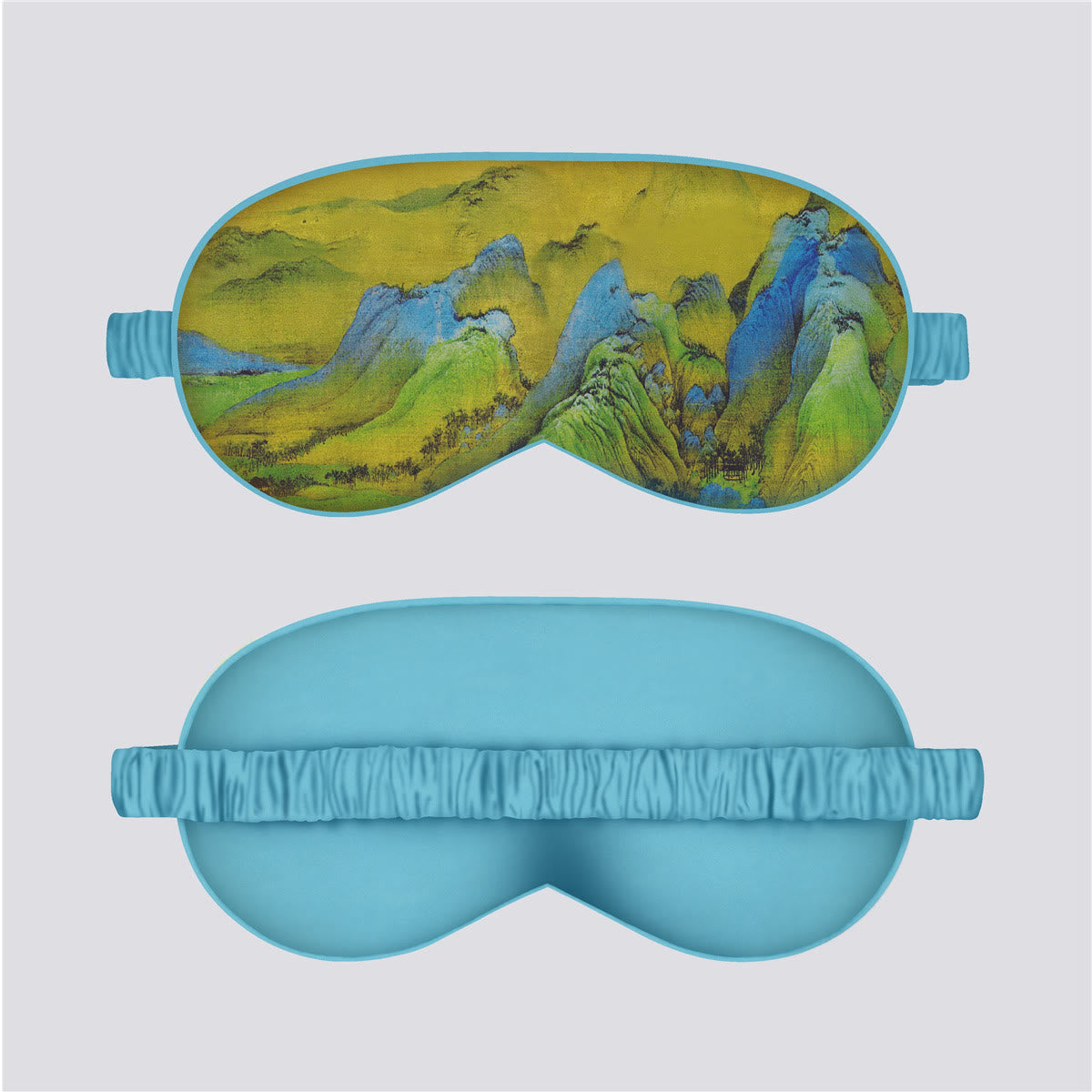 Art Floral Print Silk Satin Eye Mask - A - 1PC - 8" x 6" - image 0