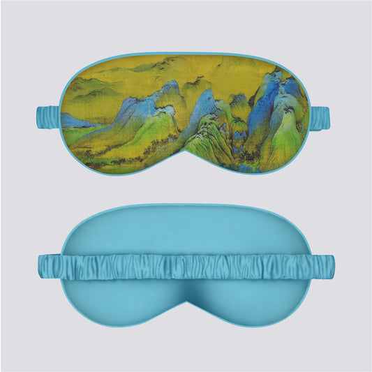 Art Floral Print Silk Satin Eye Mask - A - 1PC - 8" x 6" - image 0