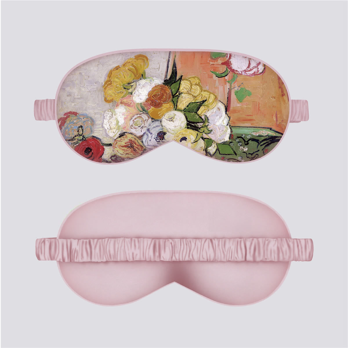 Artistic Floral Botanical Print Silk Satin Eye Mask - F - 1PC - 8" x 6" - image 5