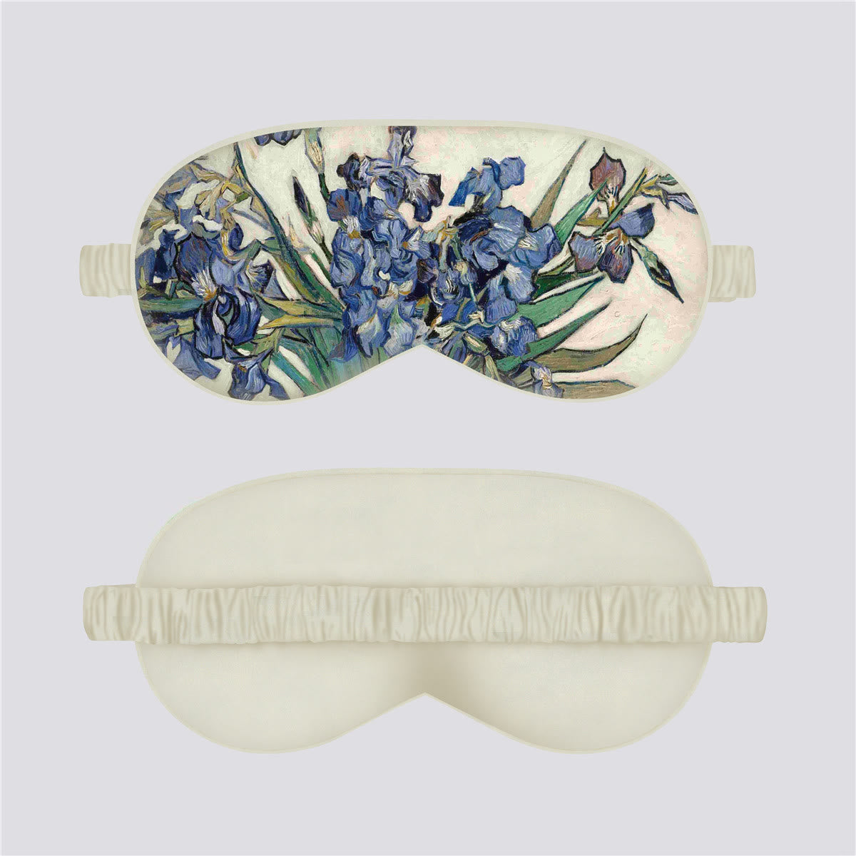Artistic Floral Botanical Print Silk Satin Eye Mask - B - 1PC - 8" x 6" - image 1