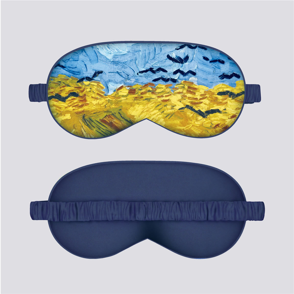Artistic Floral Botanical Print Silk Satin Eye Mask - A - 1PC - 8" x 6" - image 0