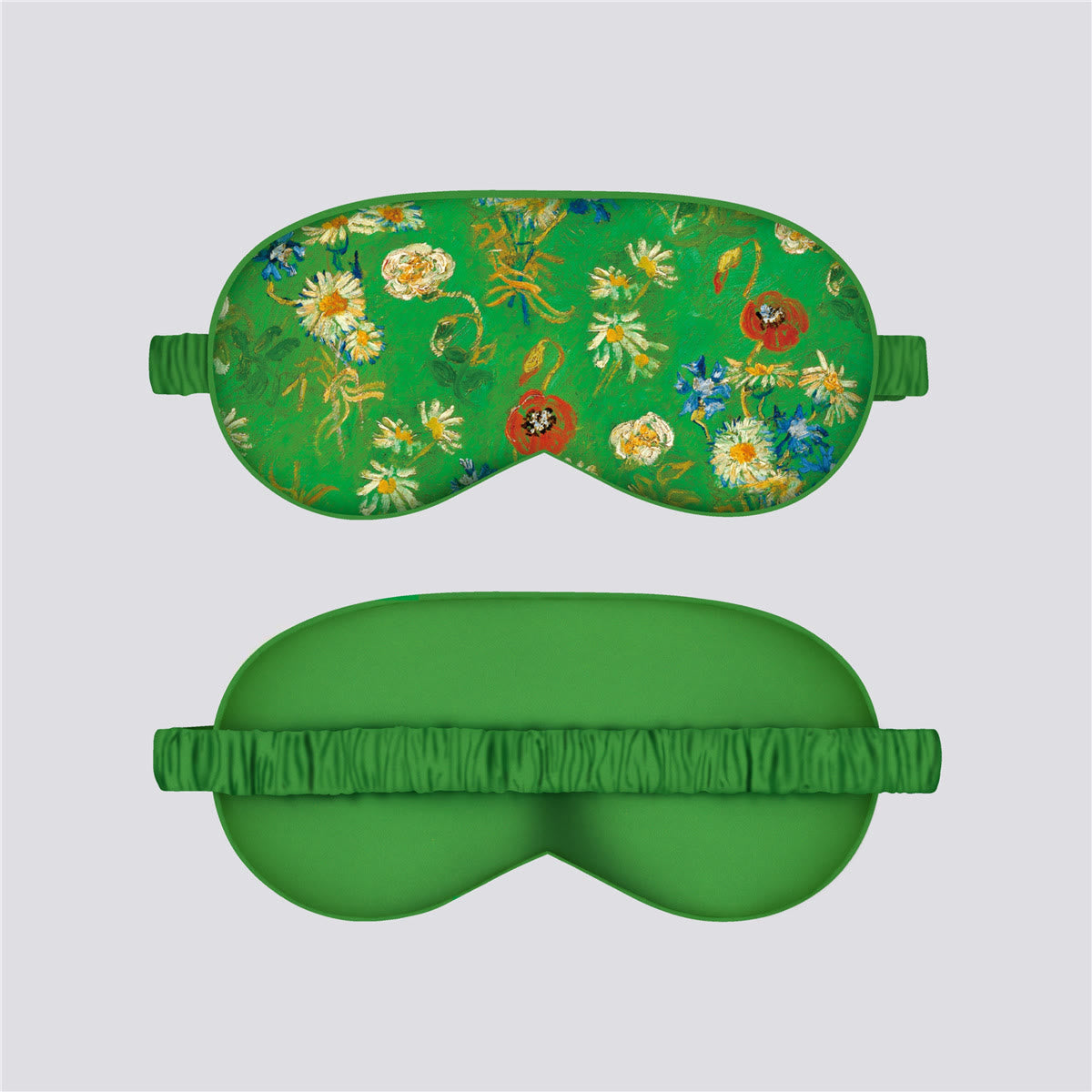 Artistic Floral Botanical Print Silk Satin Eye Mask - J - 1PC - 8" x 6" - image 9