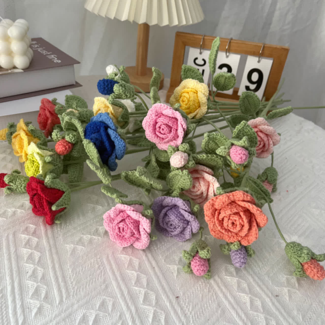 Handmade Knitted Crochet Artificial Camellia - image 0