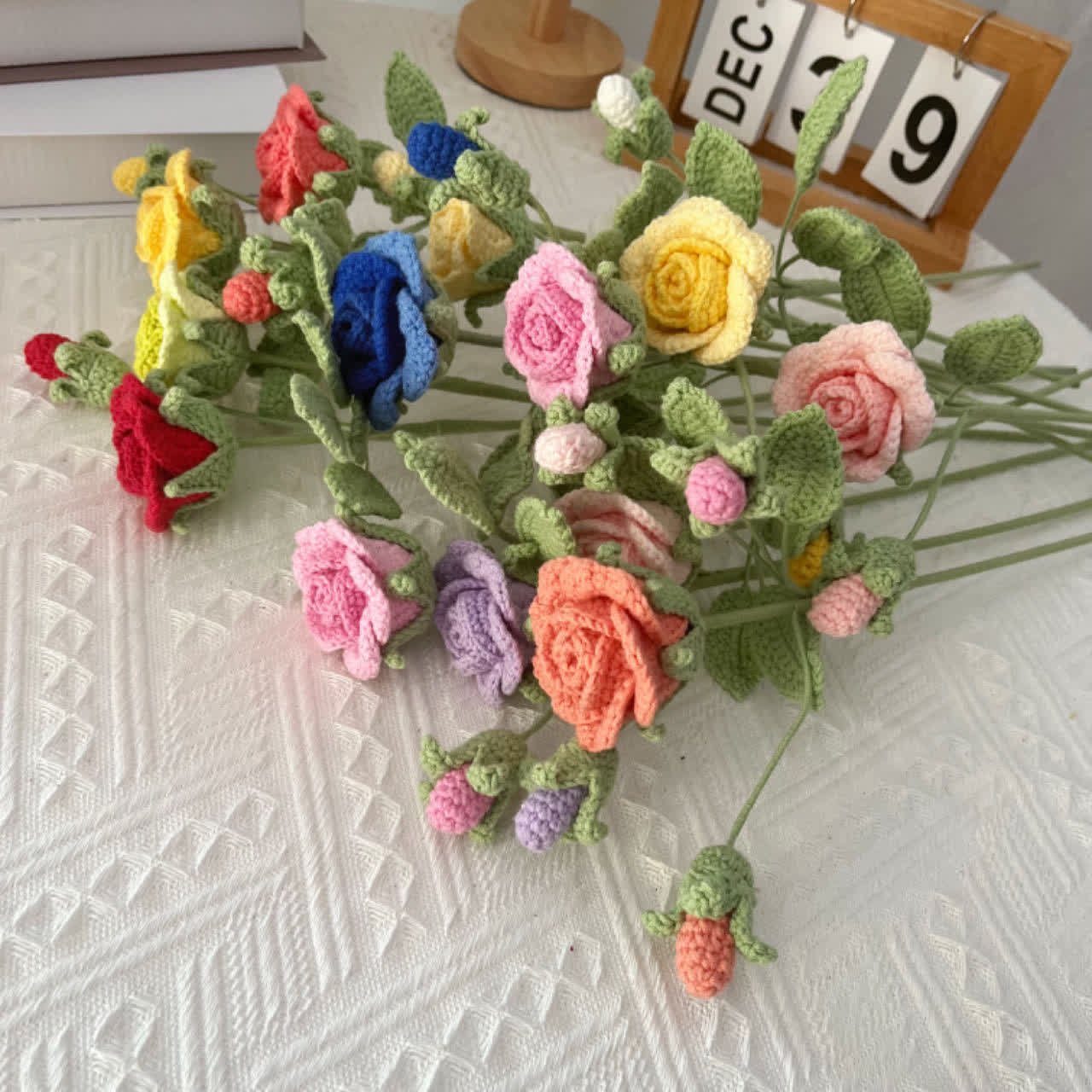 Handmade Knitted Crochet Artificial Camellia - image 1