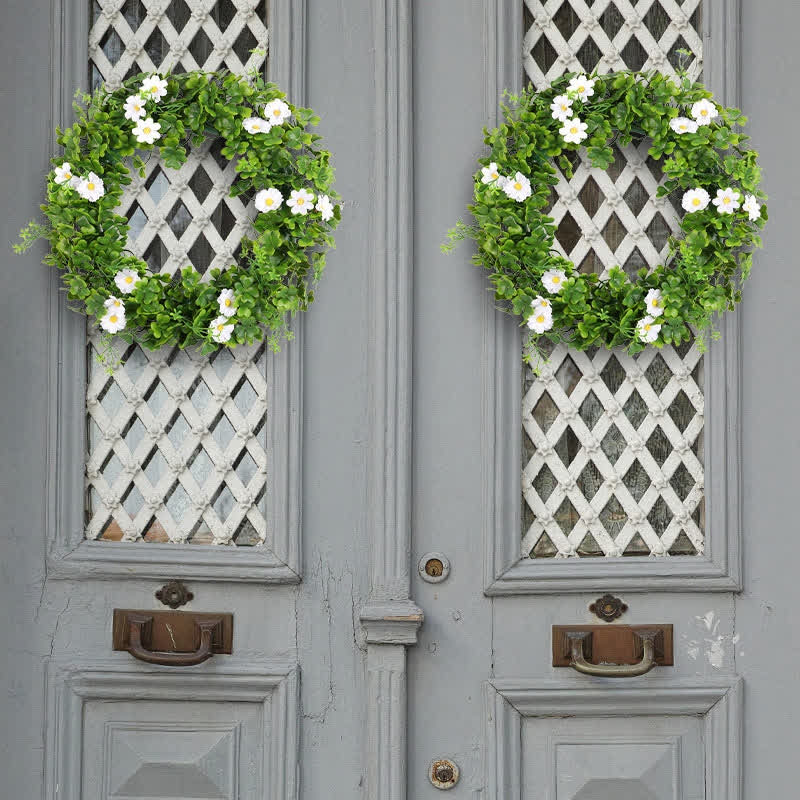 Artificial Four-leaf Clover Wreath Home Decor - image 1