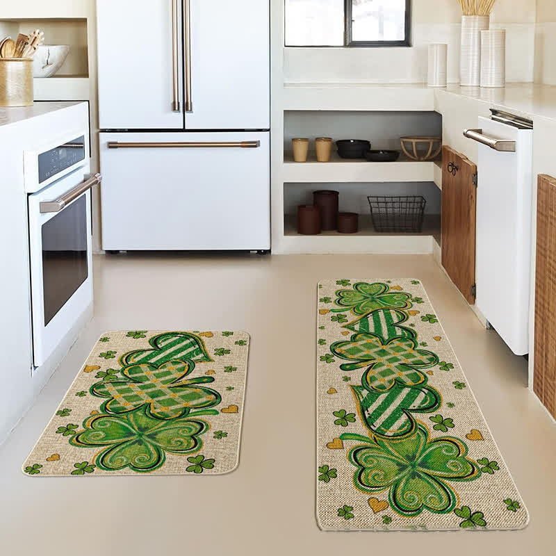 Stain-resistant Clover Pattern Rug - D - 18" x 29"+16" x 47" - image 3