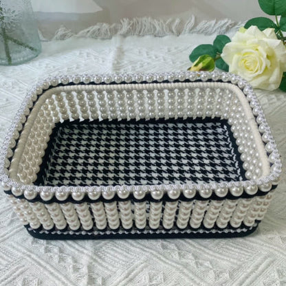 Handmade Beaded Woven Storage Basket - image 4